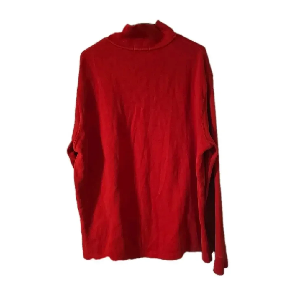 Polo Ralph Lauren Red Quarter‎ Zip Mock Neck Pullover Sweatshirt Men's Size XL
